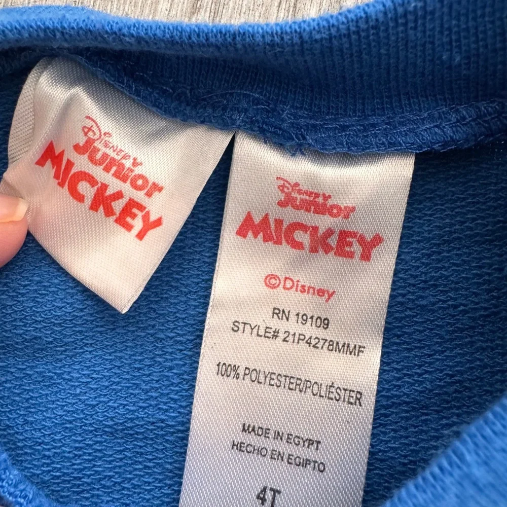 Disney Junior Mickey Mouse Blue Graphic Sweatshirt Kids 4T Pullover